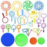 Oun Nana 28 Pcs Large Bubble Wand Set with Tray, Great for Kids Summer Outdoor Bubble Party Favors