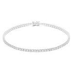 Hatton Jewellery Tennis Bracelet, Sterling Silver Eternity Bracelet for Women. 2mm Round Cubic Zirconia. Gift boxed, perfect present for any occasion