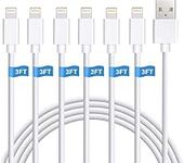 iPhone Charger, 6Pack 3FT Lightning Cable Sundix iPhone Charger Cable Charging Cord Compatible iPhone Xs MAX XR X 8 8Plus 7 7Plus 6s 6sPlus 6 6Plus SE 5 SE iPad iPod & More (White)