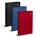 Sixstore 2025 Diary A5 Day to Page Diary Colour Fashion A5 2025 DAP Diary, Day A Page Desk Diary Ribbon Marker with Hourly Slots From 8am to 8pm, Full Page for Every Day, 1 Diary Sent at Random