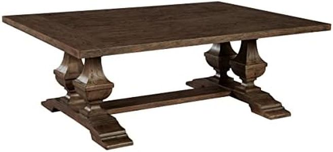 Hekman Furniture Slab Top Coffee Table, Wooden Finish Wooden Construction Sufficient Work Space Vintage Home Decor, Sturdy Levelers Four Legs Living Room Tables Best for Dining Room