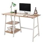 SogesHome 47 inch Computer Desk with Shelf Study Desk Work Desk Home Office Desk with Storage,Oak White