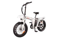 DJ Folding Bike 500W 48V 13Ah Power Electric Bicycle, Pearl White, LED Bike Light, Suspension Fork and Shimano Gear