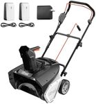 Litheli 2x20V Cordless Snow Blower, 20-Inch Brushless Electric Snow Thrower with Wheels, 180° Adjustable Chute, LED Lights, Battery Included, Heavy Duty for Driveway Patio (w/Charger)