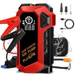 FlyAuto Car Jump Starter,4000A Battery Jump Starter with Air Compressor,for Up to 10.0L Gas and 8.0L Diesel Engines,12V Lithium Portable jump Box Car Battery Jumper Start with LED Light&Quick-Charge