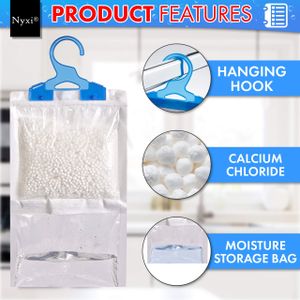 Hanging Wardrobe Dehumidifier 6-Pack – Moisture Absorber Bags