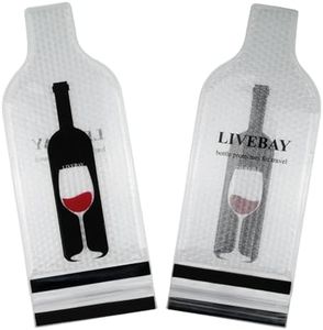 LIVEBAY Reusable Wine Bag for Travel, Wine Travel Protector Bottle Travel Sleeve Case for Airplane, Car, Cruise Protection Luggage Leak-proof Safety Impact Resis,2 Pack…