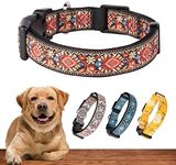 Dog Collars for Small Medium & Large Dogs Stocking Stuffer Long Lasting, Adjustable, Strong Durable Collars for Dogs, Choose from Stunning Patterns and Colors. Red Woven Dog Collar