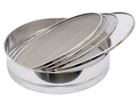 Kuber Industries 4 in 1 Stainless Steel Interchangeable Sieve Flour Chalni/Strainers/Jaali/Channi (Silver), Standard, (49KM0211)