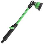 STYDDI Heavy Duty Watering Lance with Pivoting Head, Metal Garden Hose Spray Lance with Thumb Flow Control, 18 Inches Garden Nozzle Sprayer with 9 Patterns, Green