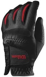 Wilson Men's Feel Plus Left Hand Golf Glove, Black, Medium/Large