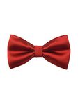 The Tie Hub Arm Solid Red Microfiber Bow Tie For Men