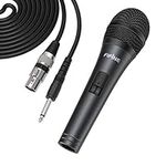 FIFINE Wired Microphone for Amplifier/Speaker,Handheld Dynamic Mic for DJ, Karaoke, Plug in Microphone with Cord for Singing, Vocal Recording-K6