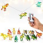 Dinosaur String Lights Battery Operated Dino Lights Premium Quality 12 Bright Home Bedroom and Nursey String Lights 2m Long with Remote Control