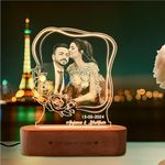 ZOCI VOCI Anniversary Gift for Couple Special Personalized - LED Photo Frame | Customized Birthday Gift for Wife & Husband | Photo Lamps (Bloom Lite)