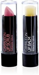 Camaleon Cosmetics - Kit Reparador Labios Fresa - Exfoliante + Bálsamo Reparador - Vegano - 2 Unidades - 8gr