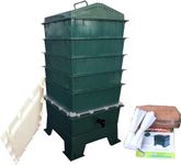 VermiHut 5-Tray Worm Compost Bin, Dark Green