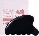 tophld Gua Sha Facial Tools, Natural Bian Stone Gua Sha Jade Scraping Massage Tool, Body Gua Sha Stone with Comb, Large GuaSha Set for Traditional Acupuncture Therapy(Wave-Edge)