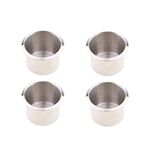 POFET 4pcs Universal Marine Boat Cup Holder, 68x55mm Stainless Steel Drop In Drink Cup Holder for Poker Table, Couch