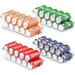 SimpleHouseware Clear Soda Can Beverage Organizer and Dispenser for Refrigerator and Pantry, Set of 4