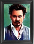Johnny Depp Actor 3D Poster Wall Art Decor Framed Print | 14.5x18.5 | Lenticular Posters & Pictures | Memorabilia Gifts for Guys & Girls Bedroom | Sweeney Todd Movies & Celebrity Fan Picture Artwork