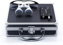 3W LED Head Light Lamp Surgical Binocular Loupes 3.5X 420 Binocular Loupes Magnifier Glasses LED Head Light Optical Glass Aluminum Box (Black)