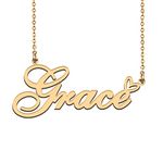 Unique Name Necklace Gold with Heart Customized Jewelry Gifts for Women Grace