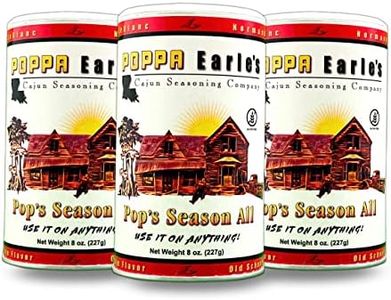 Poppa Earle's Seasoning (Cajun Seasoning Company) Gluten Free and No MSG All Purpose Seasoning "Pops Season-all" Pack of 3 (8) ounce cans