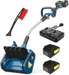 Enhulk Electric Snow Shovel, 40V | 13-Inch | Cordless Snow Blower, Battery Powered Snow Blower with Directional Plate & Adjustable Front Handle (2 * 20V Battery & Dual Quick Charger Included)