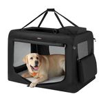 Feandrea Dog Crate, Collapsible Pet Carrier, XXXL, Portable Soft Dog Crate, Oxford Fabric, Mesh, Metal Frame, with Handle, Storage Pockets, 40 x 27 x 27 Inches, Black UPDC10H