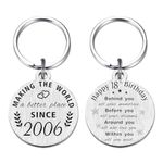 ABBNT 18th Birthday Gifts for Girls Boys, Born in 2006 Gifts, 18 Year Old Birthday Keychain, 2006 Birthday Decorations