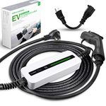 Morec 16A EV Charger Level 1-2 NEMA6-20P with Adapter for NEMA 5-15, 100V-240V, Portable EVSE SAE J1772 Plug 6m (20 feet), Home Electric Vehicle Charging Station Compatible with All EV Cars