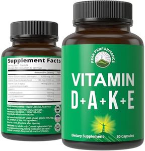 DAKE Vitamin Supplement. Vitamin D 5,000 iu + Vitamin A + Vitamin K + Vitamin E In 1 Vegan Capsule. ADK Vitamin Supplement With E. D3 K2. Essential Vitamins For Mood, Immune, Bone, Vision, Heart