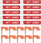 Pridefend 10 Pack Chamber Safety Flag for Rifle Handgun Shotgun with Bonus Bright Yellow Key Chain Tags - Universal Gun Accessories (10 Packs, Red)