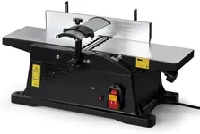 WOODSTARTER 6-Inch Benchtop Jointer with 15 Amp Motor, 12000 RPM Cutting Speed, Adjustable Fence 90–135°, Up to 1/8" Depth, HSS Blades, Table Jointer To for Woodworking DIY