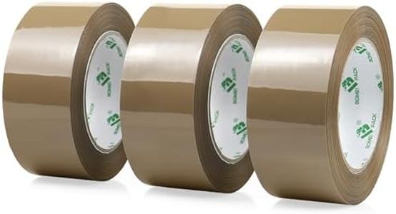 BOMEI PACK Brown Packing Tape, Heavy Duty Packaging Tape for Moving Shipping Sealing and Storage,1.96Mil Thick, 3 Rolls 1.88 Inch x 100m,Total 300m