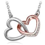 QIANSE Necklace for Women, Love Hea