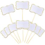 56 PCS White Cheese Markers Cake Topper Toothpick Cupcake Toppers for Charcuterie Board Buffet Labels Blank Toothpick Flags Appetizer Signs Cupcake Toppers Picks for Charcuterie Board Decorations