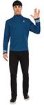 Rubies 820169 Star Trek: Beyond Movie Deluxe Spock Costume Shirt Adult Sized, Solid, Blue, Small