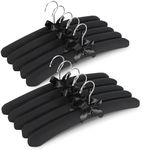 Elegant Padded Hangers for Women Clothing - Fabric Padded Clothes Hangers - No Bump Black Closet Hanger for Sweater, Coat, Suit, Dress - Pack of 10