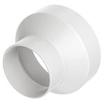 Hon&Guan 6 to 4 Inch Duct Reducer, Duct Adapter 6 to 4 PVC Reducer, Duct Increaser for Air Vent Fan, Grow Tent, HVAC Ventilation System (150mm to 100mm)