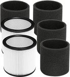 Foam Sleeve Filter for Shop-Vac 90304 90350 90333 Replacement for Most Wet/Dry Vacuum Cleaners 5 Gallon and Above, Compare to Part # 90304, 90585 (2+4)