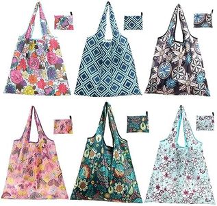 CLDURHGE 6 Piezas Bolsa Plegable, Bolsa de La Compra Reutilizable, Fácil de Limpiar, Elegante Estilo Vintage, Adecuada para Uso Diario, Viajes, Compras