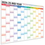 Academic Wall Planner 2024/2025 – Mid Year Wall Planner 2024-2025 - Teacher Planner 2024-2025 - 14 Month Office, University, School, Academic Calendar 2024/25 – Folded Columns Edition