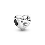 Pandora Heart & Clover Charm 799364C00