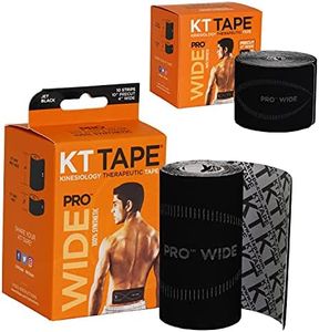 KT Tape Pro Wide, Precut Strip(10 Each), Black, 10 Inch (Pack of 10)