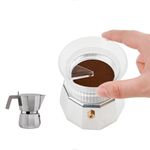 watchget Moka Pot Dosing Funnel, 54mm Stovetop Espresso Coffee Maker Distribution Tool Italian Coffee Maker Dosing Funnel For Moka Express 3 Cups, Transparent