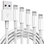 TUMABER 5 Pack Apple MFi Certified iPhone Charger Cable 6Ft, Lightning to USB Cord 6 Foot, 2.4A Fast Charging,Apple Phone Long Chargers for 13/12/11/11Pro/11Max/ X/XS/XR/XS Max/8/7/6, White (C36W3)