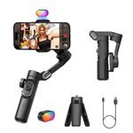 Gimbal Stabilizer Smartphone Phone Video: Smartphone Gimbal Phone Stabilizer Smartphone Gimbal Video Recording estabilizador Magnetic Fill Light 3-Axis Foldable Android Gimble AOCHUAN Smart XE Kit