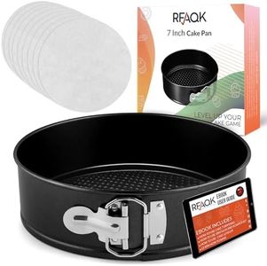 RFAQK 7 Inch Non-Stick Springform Pan for Cheesecake - Leakproof Cake Pan with 30 Pcs Parchment Paper - Baking Accessories for Instant Pot 6, 8 Qt Pressure Cooker